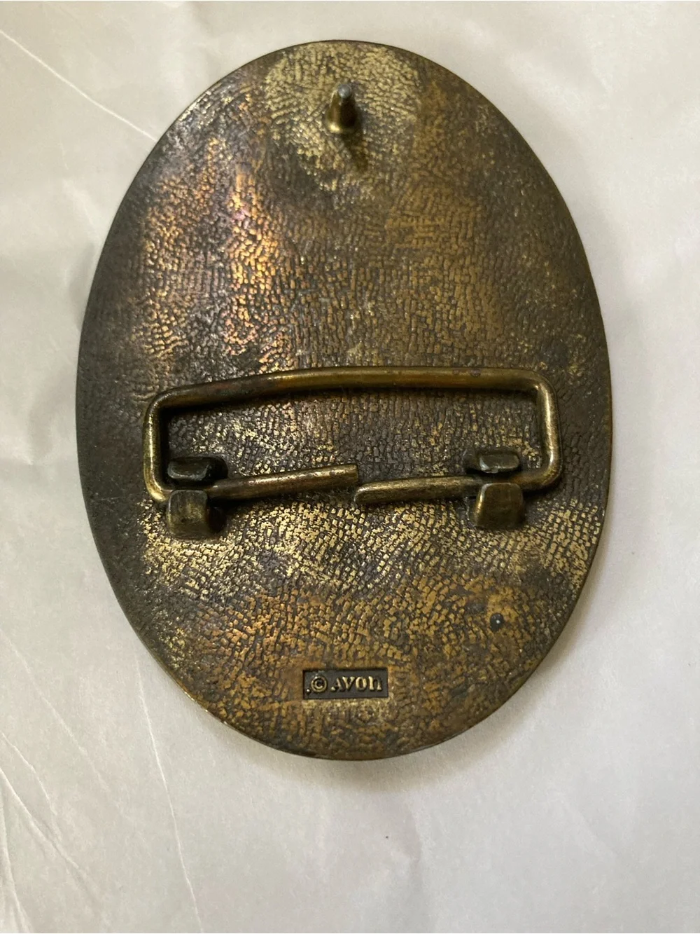 Avon Bronze-Tone Vintage Car Oval Belt Buckle